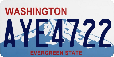 WA license plate AYE4722