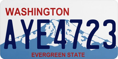 WA license plate AYE4723