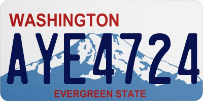 WA license plate AYE4724