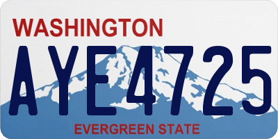 WA license plate AYE4725