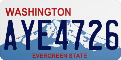 WA license plate AYE4726