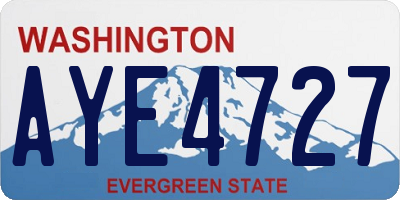 WA license plate AYE4727