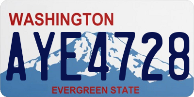 WA license plate AYE4728