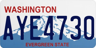 WA license plate AYE4730