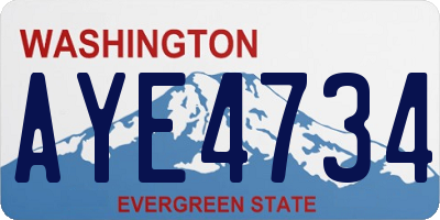 WA license plate AYE4734