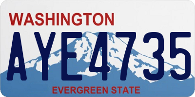 WA license plate AYE4735