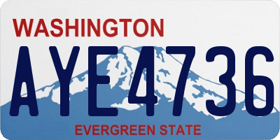 WA license plate AYE4736