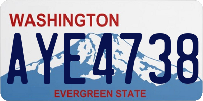 WA license plate AYE4738