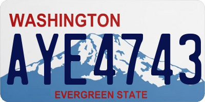 WA license plate AYE4743