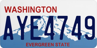 WA license plate AYE4749