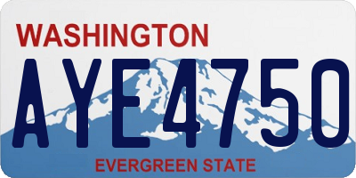 WA license plate AYE4750