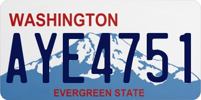 WA license plate AYE4751