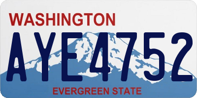 WA license plate AYE4752