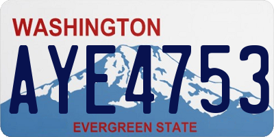 WA license plate AYE4753