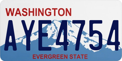 WA license plate AYE4754