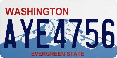 WA license plate AYE4756