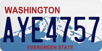 WA license plate AYE4757