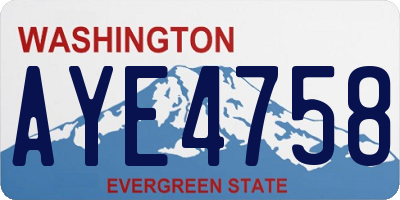 WA license plate AYE4758