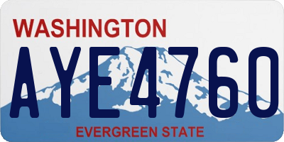 WA license plate AYE4760