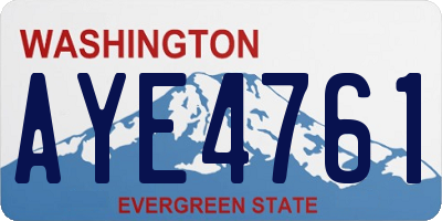 WA license plate AYE4761