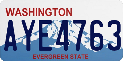 WA license plate AYE4763
