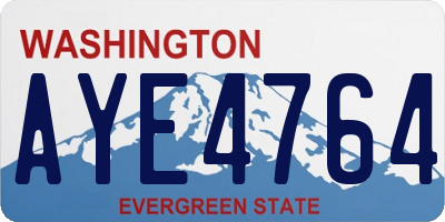 WA license plate AYE4764