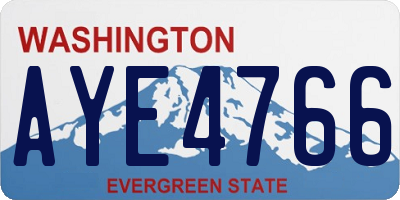 WA license plate AYE4766