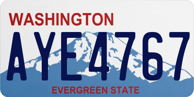 WA license plate AYE4767