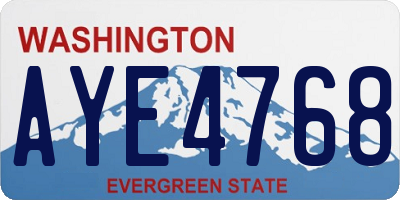 WA license plate AYE4768