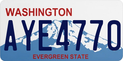 WA license plate AYE4770