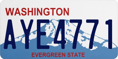 WA license plate AYE4771