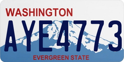 WA license plate AYE4773