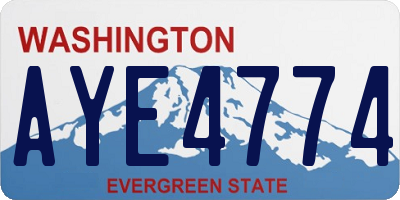 WA license plate AYE4774