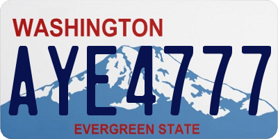 WA license plate AYE4777