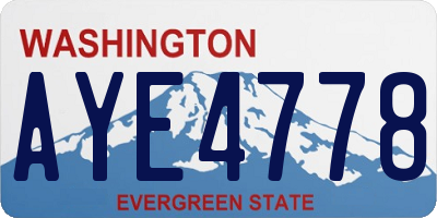 WA license plate AYE4778