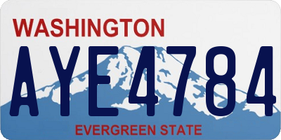 WA license plate AYE4784