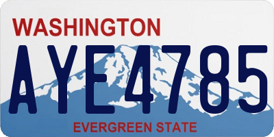 WA license plate AYE4785
