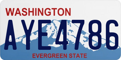WA license plate AYE4786