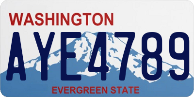 WA license plate AYE4789