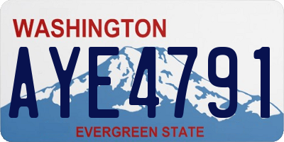 WA license plate AYE4791