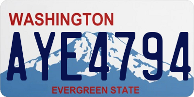 WA license plate AYE4794