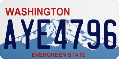 WA license plate AYE4796