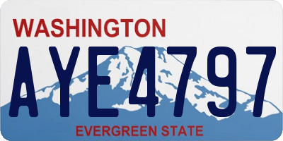 WA license plate AYE4797