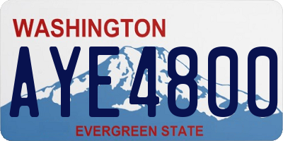 WA license plate AYE4800
