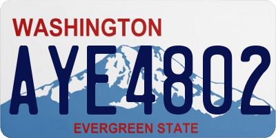 WA license plate AYE4802