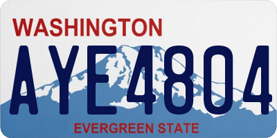 WA license plate AYE4804