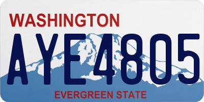 WA license plate AYE4805