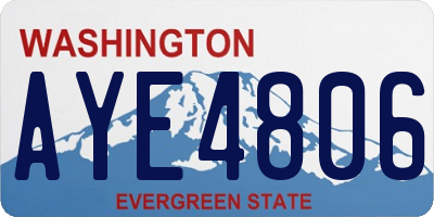 WA license plate AYE4806