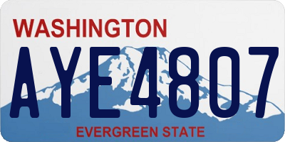 WA license plate AYE4807