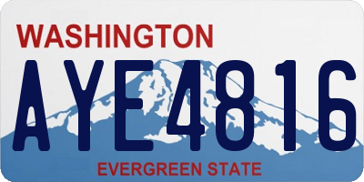 WA license plate AYE4816